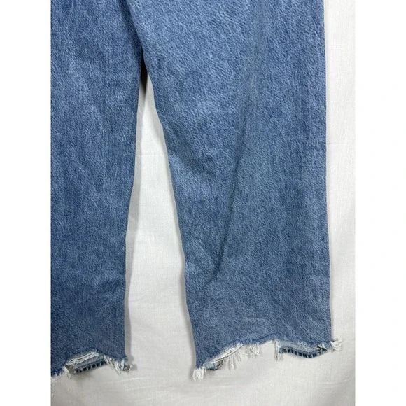 American Eagle Super High Rise Baggy Wide Leg Jean Women Size 6 Light Blue 28x30 - Picture 11 of 12